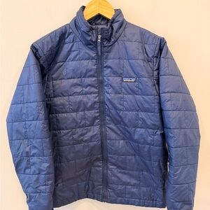 Patagonia Youth XL Nano Puff Jacket Blue Full Zip Primaloft Insulated